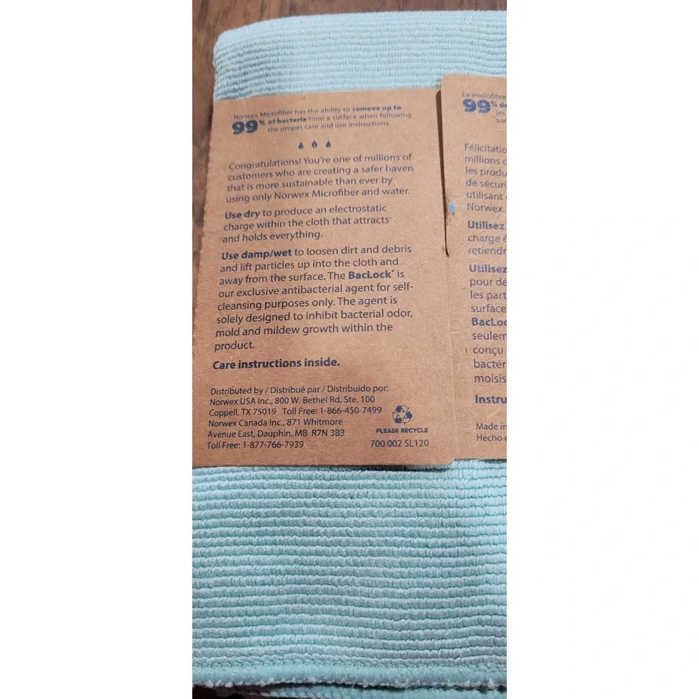 NEW NORWEX Envirocloth Sage Green Microfiber Multi Purpose Cleaning Cloth